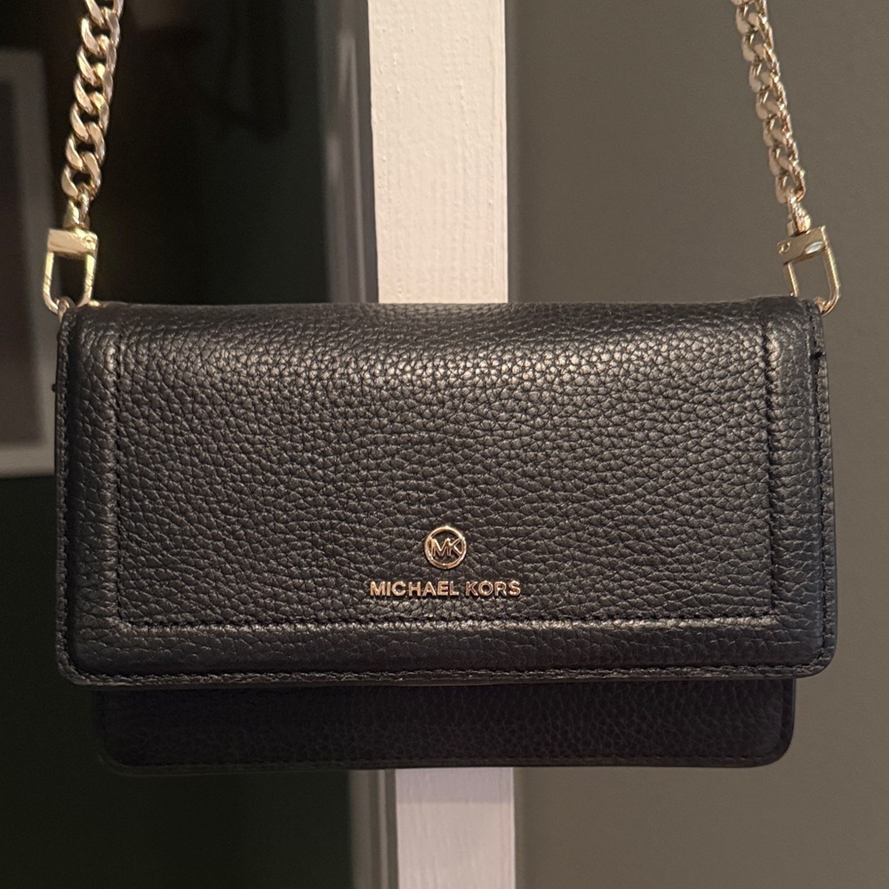 Michael Kors Black Pebbled Leather Crossbody